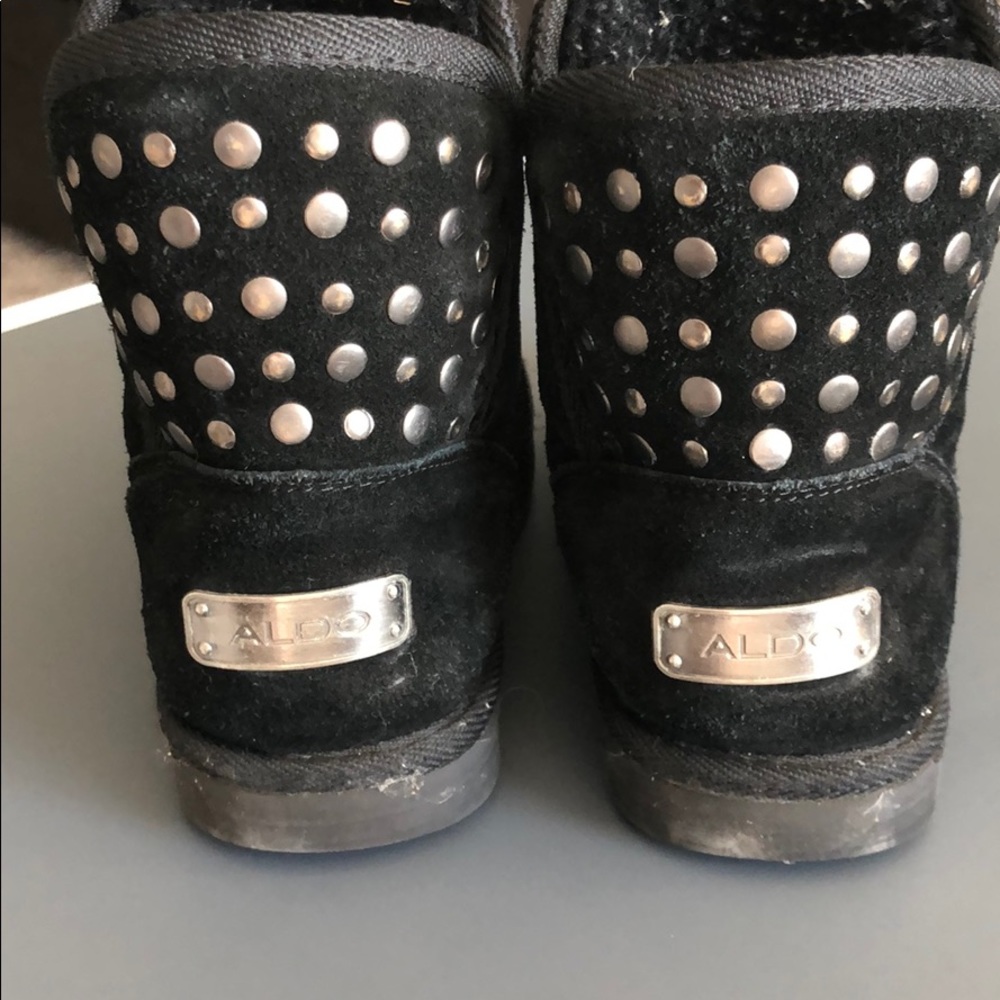 Aldo Shearling Studded Booties